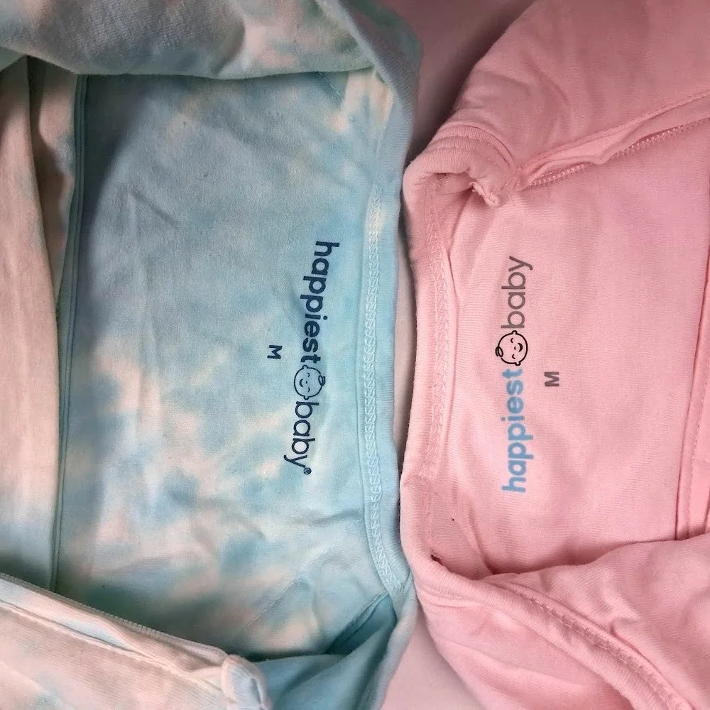 Happiest Baby Swaddle Sleep Sack Lot Medium Tie Dye Solid Pink Thick Girl